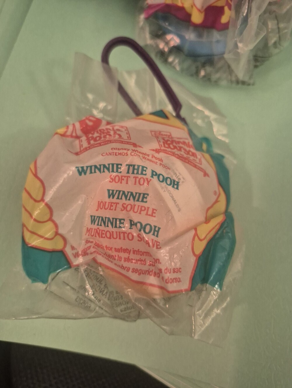 Disney Winnie the Pooh Soft Toy - Teal and Purple Accent